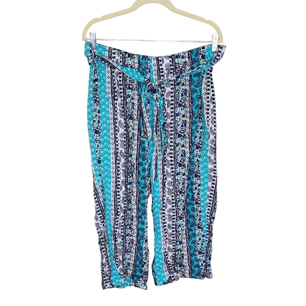 Terra and Sky Boho Flowy Capris Size‎ 0X/14W